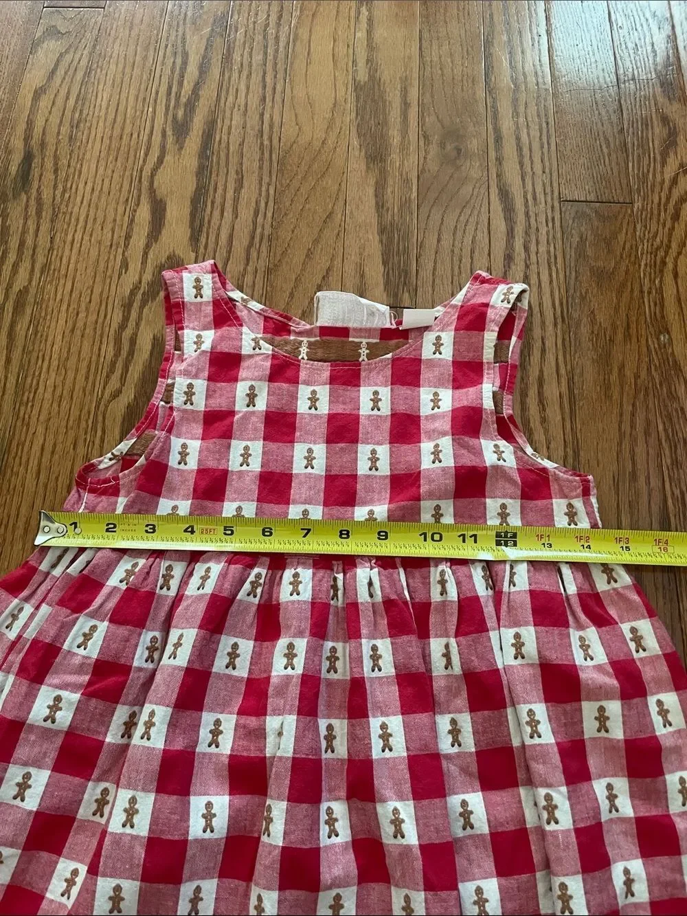Country Ragz By Vernie Merritt Red White Gingham Gingerbread Man Dress Girl Sz 7